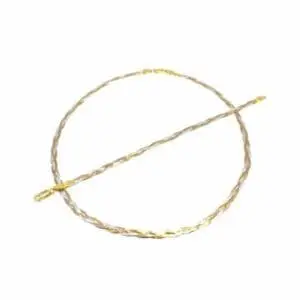 Silver 3 strand braided flat chain with bracelet /3 colours/