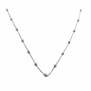 Silver twisted berry chain 42 cm