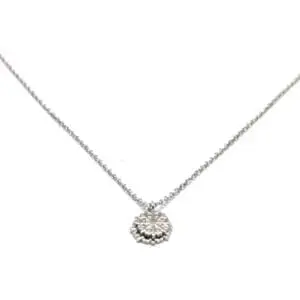 Silver chain with white stone double snowflake pendant