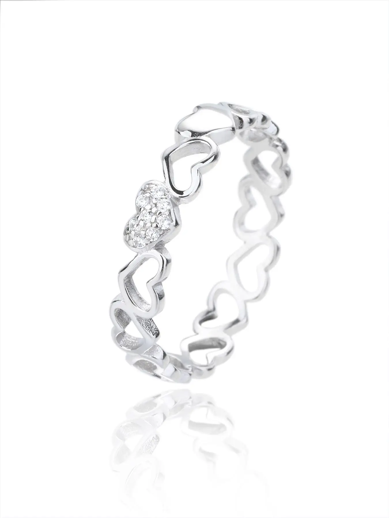 Ezüst szív motívumos gyűrű cirkónia díszítéssel_4