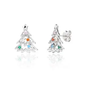 Silver earrings with Christmas tree shape