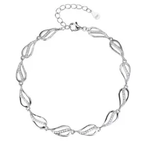 Zirkonia Stein Wellenmuster Armband - 17+4 cm