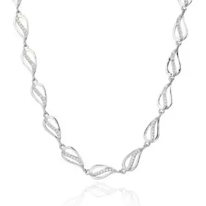 Zirconia stone wave pattern necklace - 44+4 cm