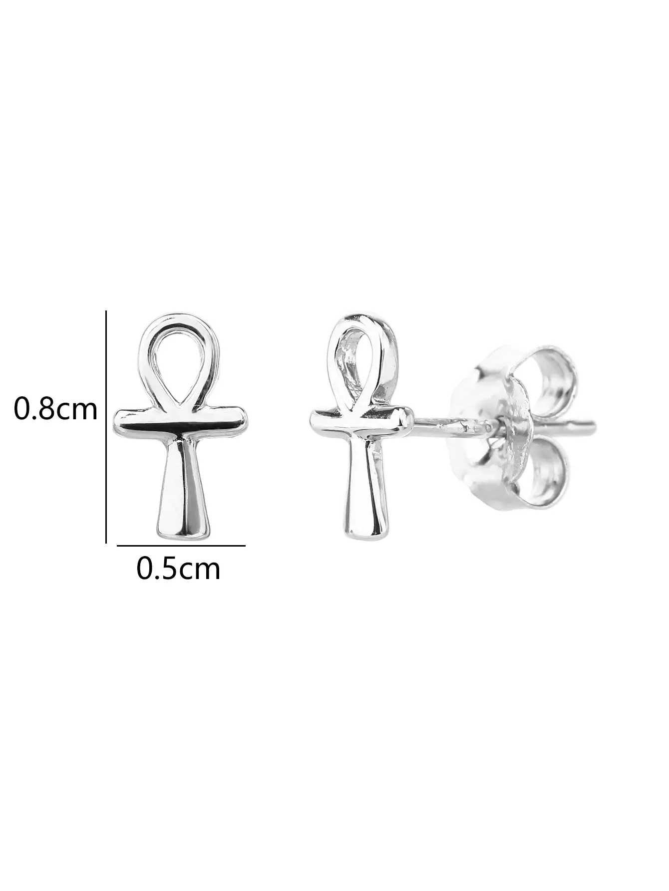 Ezüst Ankh fülbevaló – az élet kulcsa, óegyiptomi kereszt szimbólum_1