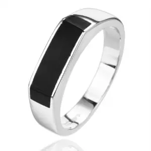 Silver men's ring with onyx inlay