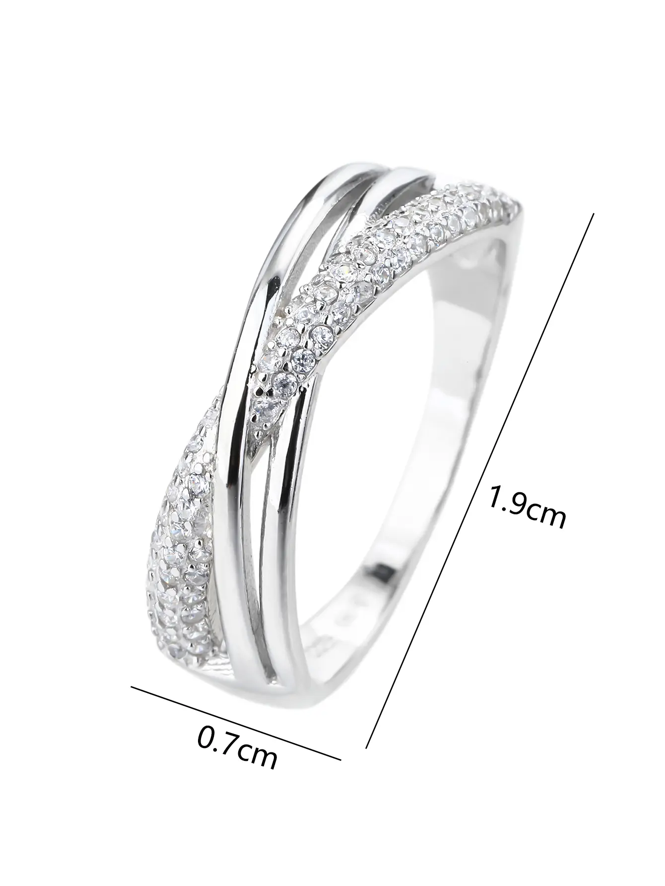 Ezüst mikro szettinges design gyűrű fehér cirkónia kövekkel_1