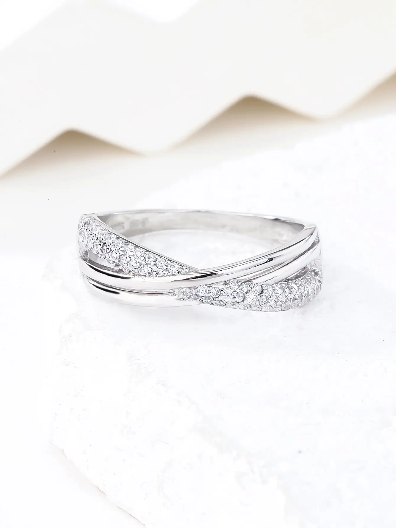 Ezüst mikro szettinges design gyűrű fehér cirkónia kövekkel_3