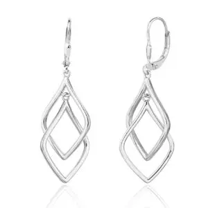 Geometrische Doppel-Diamant-Ohrringe