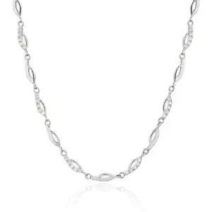 Necklace with white zirconia stones