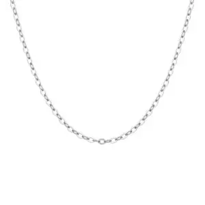 Thin anchor silver necklace with rhodium plating (45+5 cm)