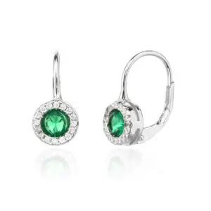 Grüne Zirkoniasteine Silberohrringe mit Rhodiumbeschichtung
