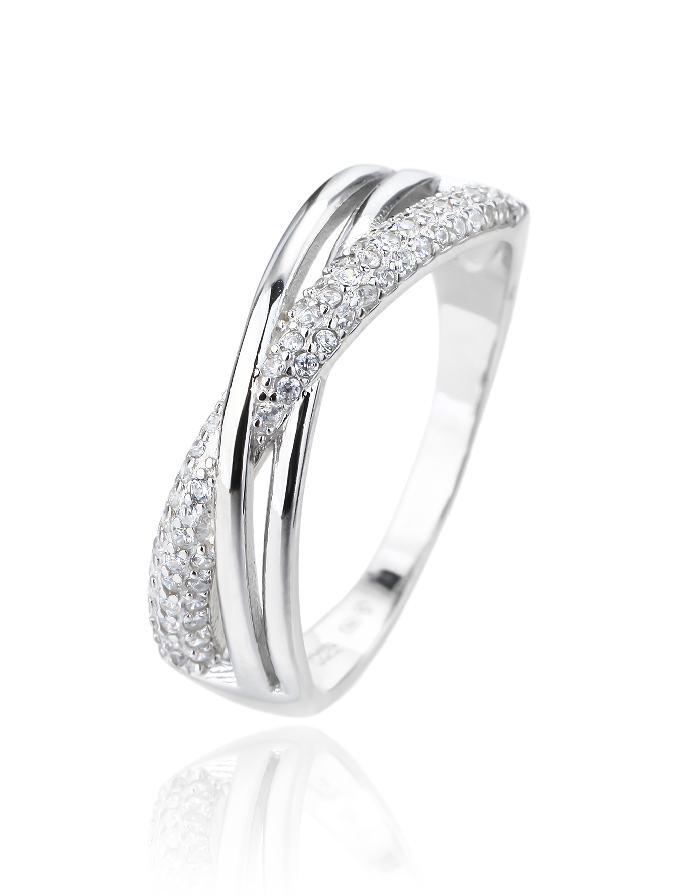 Ezüst mikro szettinges design gyűrű fehér cirkónia kövekkel_2